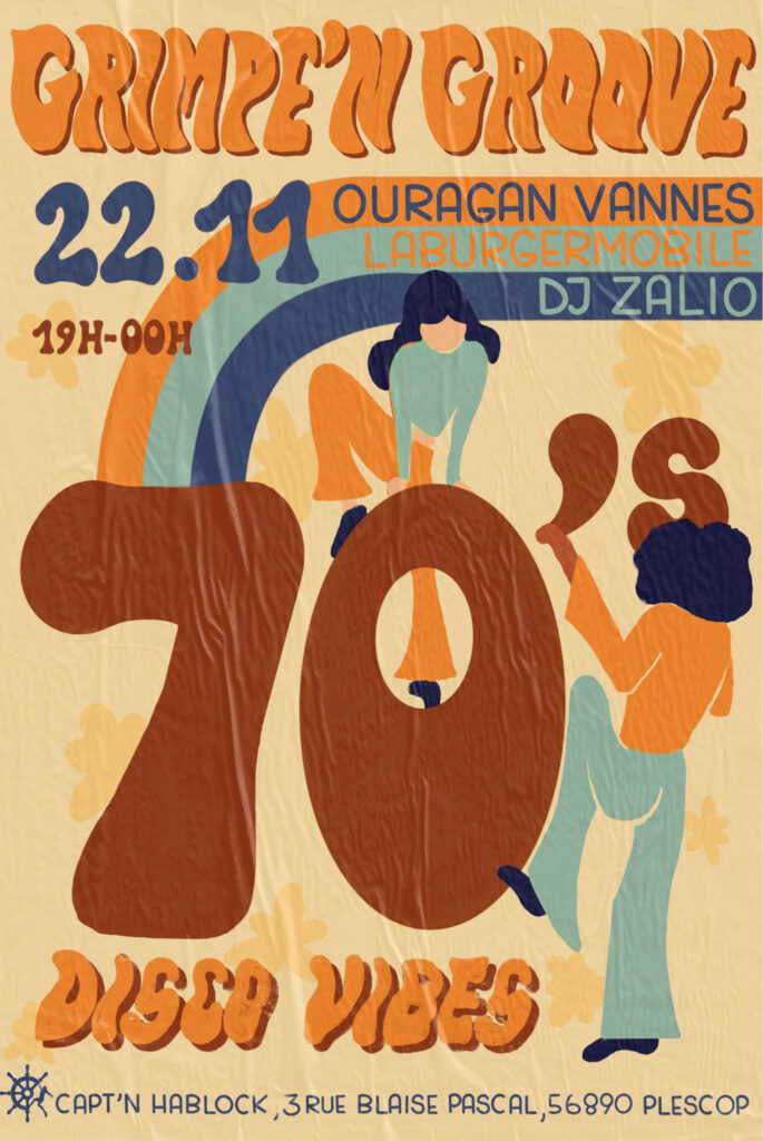 création illustration affiche bretagne grimpe n groove escalade